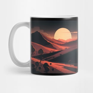 Stunning red landscape minimalist art Mug